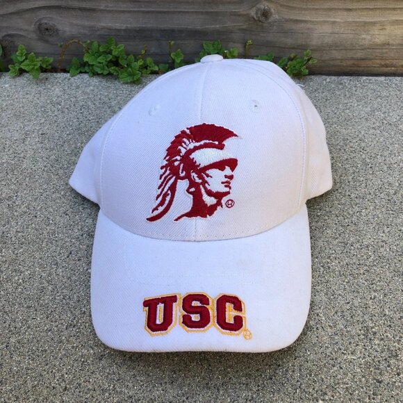 CREATION OF DEMAND USC Trojans Hat Men's Adjustable Cap Embroidered White - Picture 1 of 6